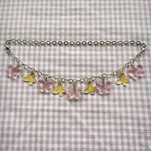 Italian 14kt Gold Butterfly Sterling Silver Choker
